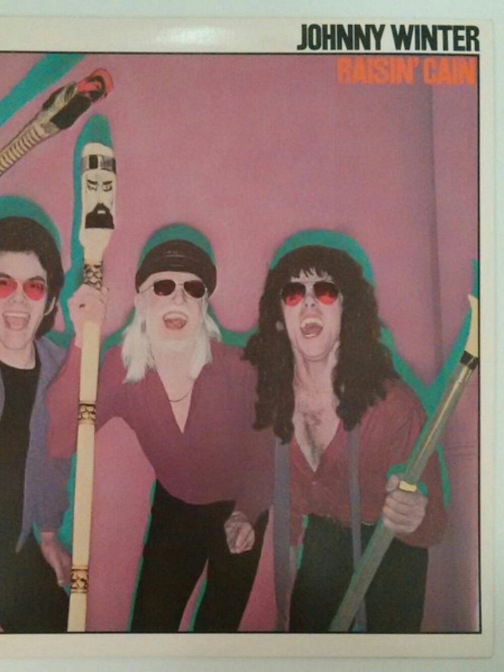 johnny winter raisin cain mint 1980 lp - texas blues rock guitar slinger crawl